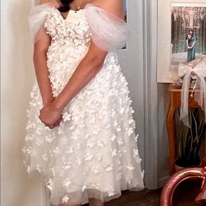 White Tea Length Wedding Dress